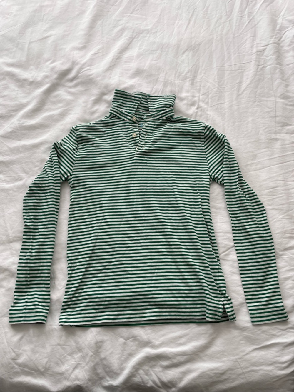 Crewcuts Green and White Striped Polo Shirt